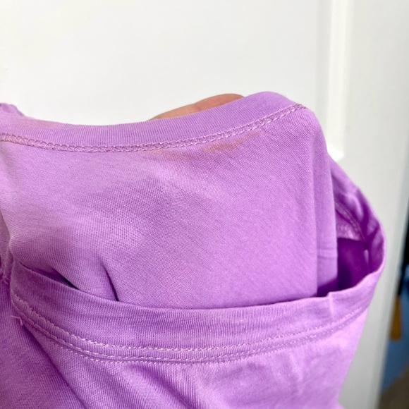 New Veronica Beard Tomlin Smocked Bodice Mini T-Shirt Dress in Violet Size L - Picture 10 of 13